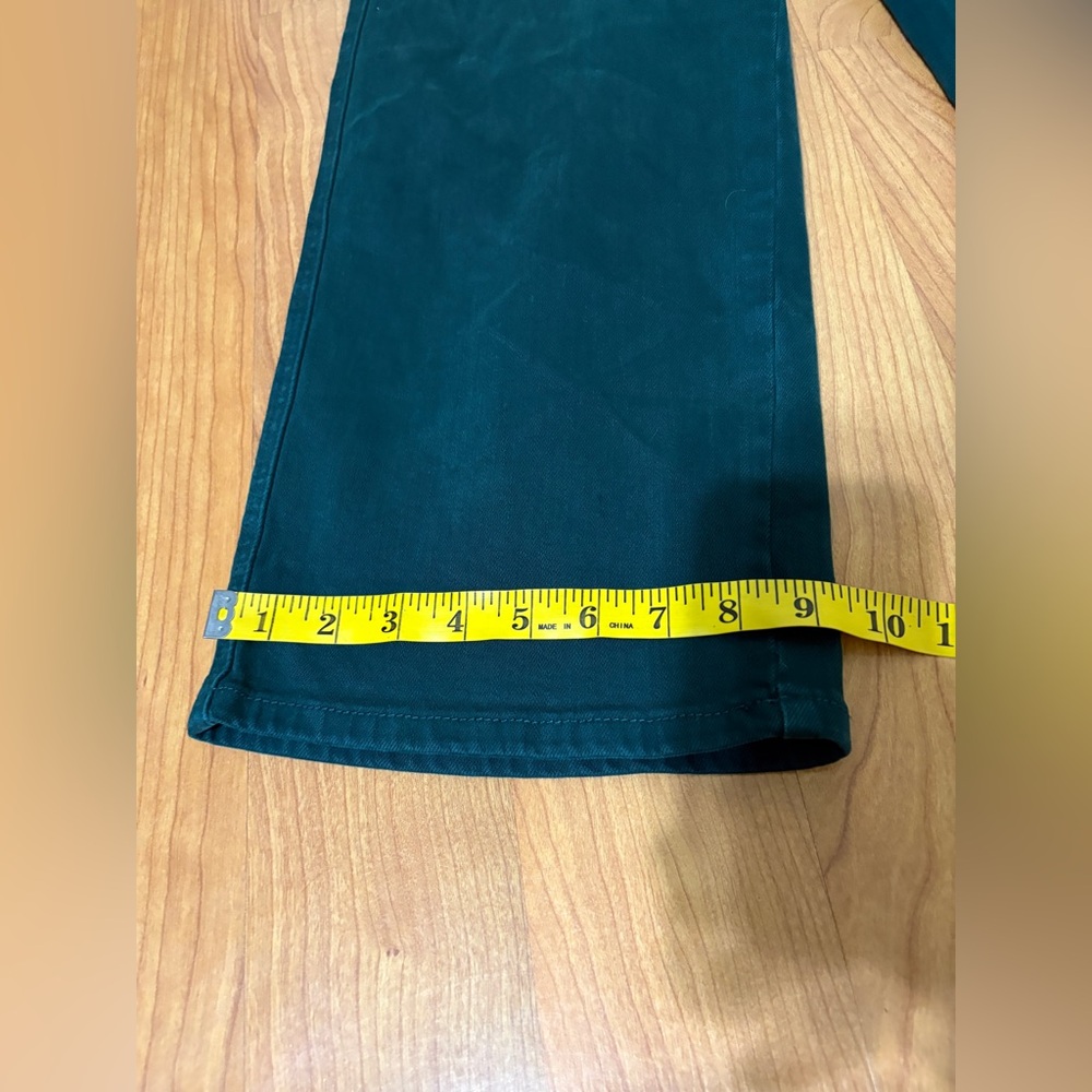 Judy Blue Tummy Control Wide Leg Jeans Size 11 Teal Green High-Waisted Cropped - Picture 2 of 16
